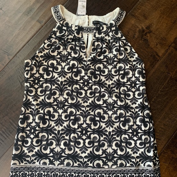 White House Black Market white and black tank top - Picture 2 of 8